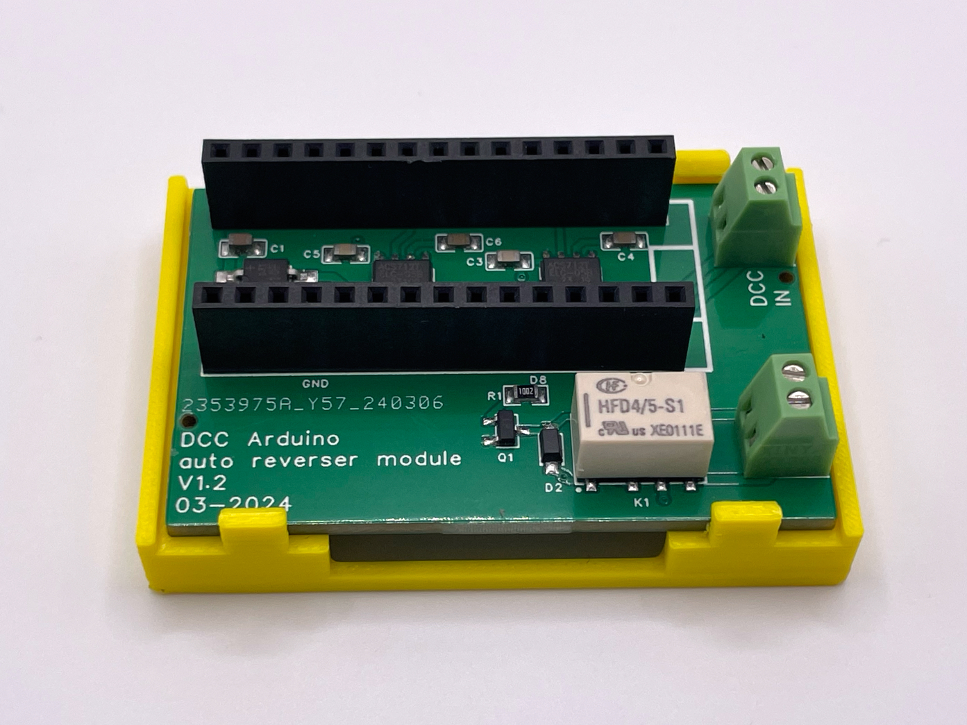 Le PCB sur son support imprimé 3D